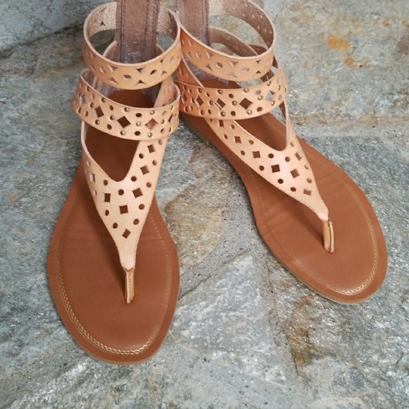 yellow box leather sandals